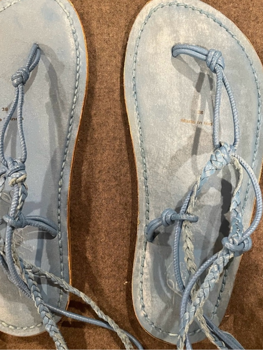 Free people Women’s Light Blue Braided Toe-Loop Sandals